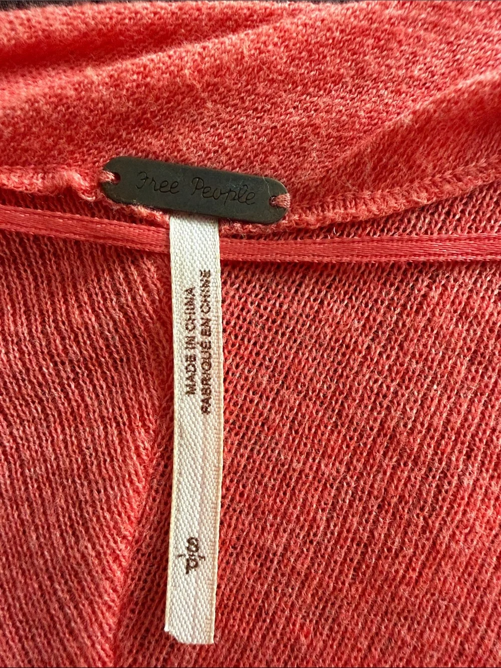 Free people Relaxed Coral Asymmetric Knit Top